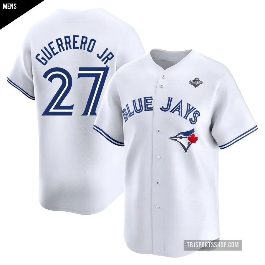 Men's Toronto Blue Jays ＃27 Vladimir Guerrero Jr. Limited White Home 2025 World Series Jersey
