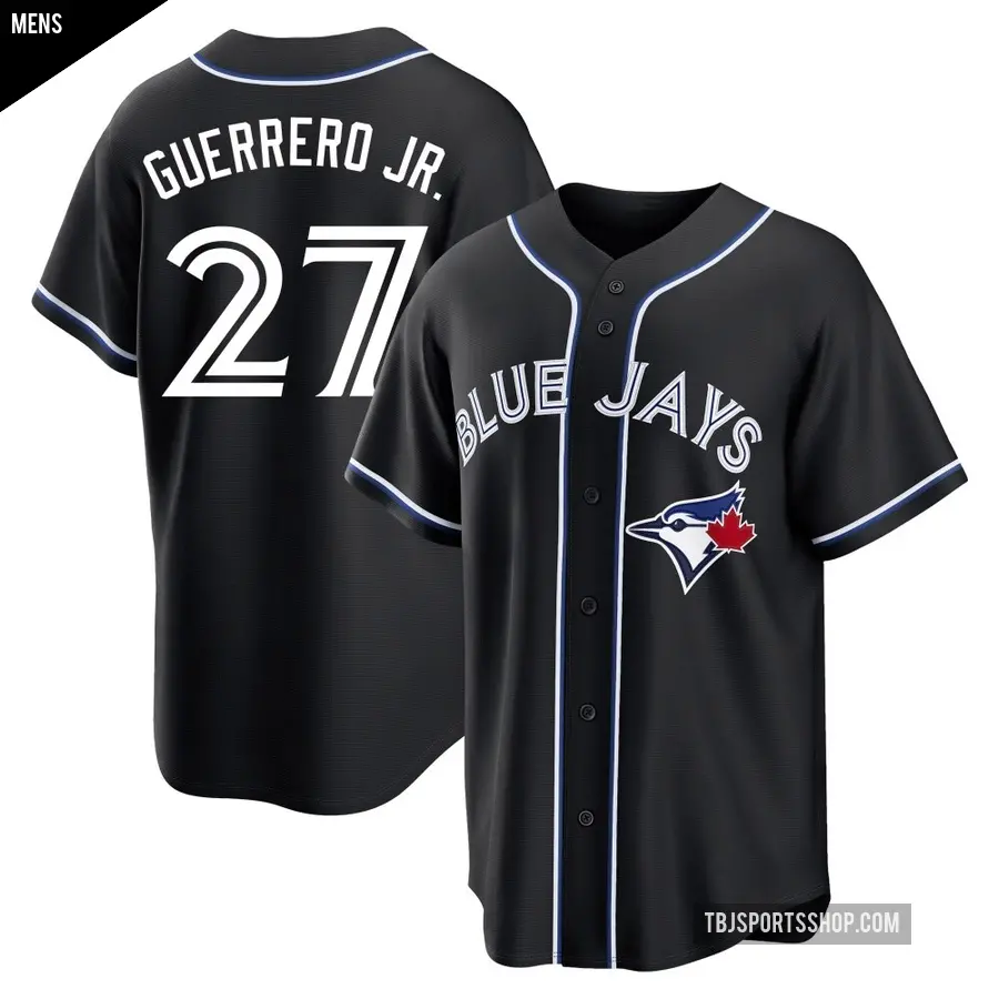 Men's Toronto Blue Jays ＃27 Vladimir Guerrero Jr. Replica Black Fashion Out Jersey
