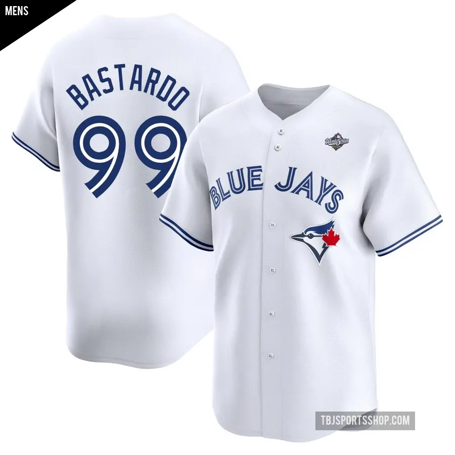 Men's Toronto Blue Jays ＃99 Angel Bastardo Limited White Home 2025 World Series Jersey