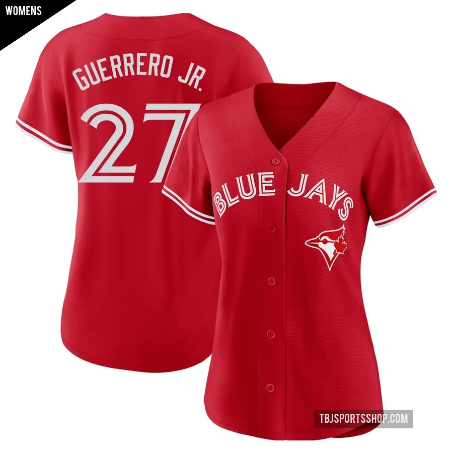 Women's Toronto Blue Jays ＃27 Vladimir Guerrero Jr. Replica Red Canada Day Jersey