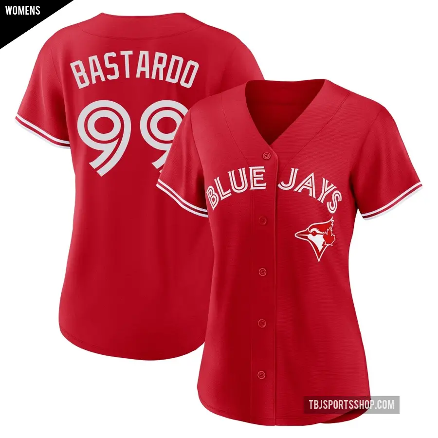 Women's Toronto Blue Jays ＃99 Angel Bastardo Replica Red Canada Day Jersey
