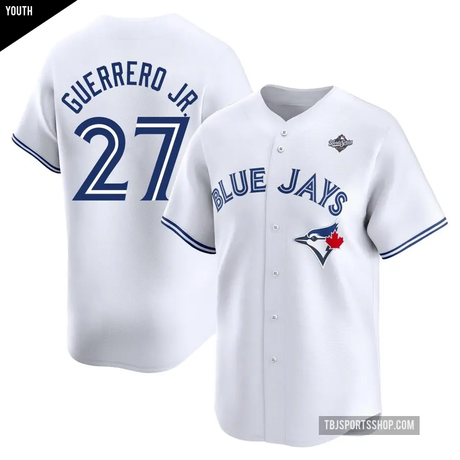 Youth Toronto Blue Jays ＃27 Vladimir Guerrero Jr. Limited White Home 2025 World Series Jersey