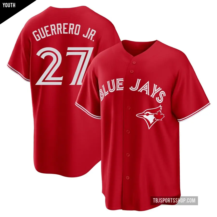 Youth Toronto Blue Jays ＃27 Vladimir Guerrero Jr. Replica Red Canada Day Jersey
