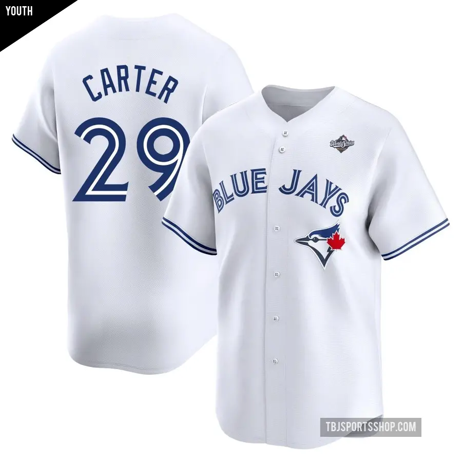 Youth Toronto Blue Jays ＃29 Joe Carter Limited White Home 2025 World Series Jersey