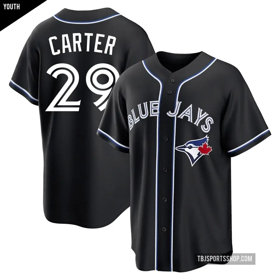 Youth Toronto Blue Jays ＃29 Joe Carter Replica Black Fashion Out Jersey