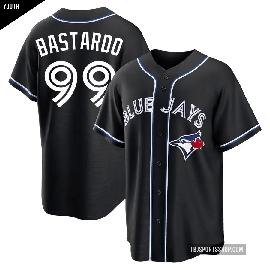 Youth Toronto Blue Jays ＃99 Angel Bastardo Replica Black Fashion Out Jersey